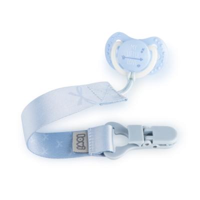 LOVI Baby Shower Soother Clip With Ribbon Boy Κλιπ πιπίλας για παιδιά 1 τεμ