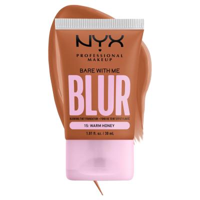 NYX Professional Makeup Bare With Me Blur Tint Foundation Make up για γυναίκες 30 ml Απόχρωση 15 Warm Honey