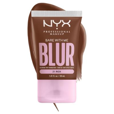 NYX Professional Makeup Bare With Me Blur Tint Foundation Make up για γυναίκες 30 ml Απόχρωση 21 Rich