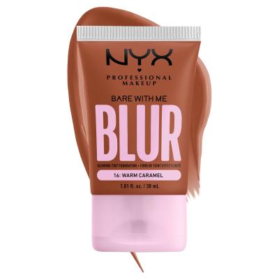 NYX Professional Makeup Bare With Me Blur Tint Foundation Make up για γυναίκες 30 ml Απόχρωση 16 Warm Caramel