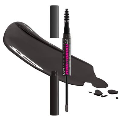 NYX Professional Makeup Zero To Brow Τζέλ φρυδιών για γυναίκες 2 ml Απόχρωση 08 Black