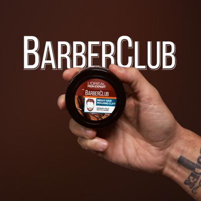 L&#039;Oréal Paris Men Expert Barber Club Messy Hair Molding Clay Κρέμα μαλλιών για άνδρες 75 ml