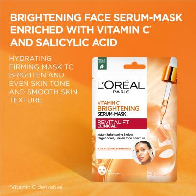 L&#039;Oréal Paris Revitalift Clinical Vitamin C Brightening Serum-Mask Μάσκα προσώπου 26 gr