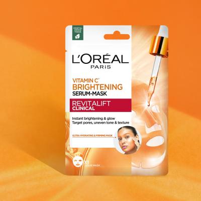 L&#039;Oréal Paris Revitalift Clinical Vitamin C Brightening Serum-Mask Μάσκα προσώπου 26 gr