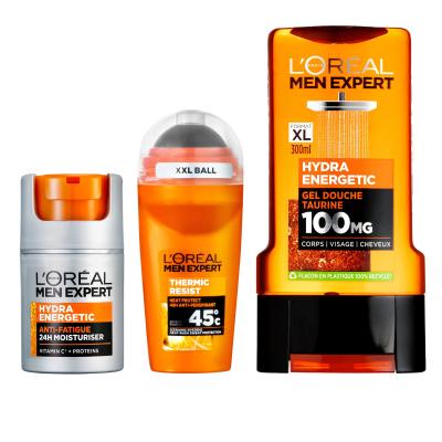 L&#039;Oréal Paris Men Expert Hydra Energetic Σετ δώρου ενυδατική κρέμα Men Expert Hydra Energetic Daily Moisturizer 50 ml + αφρόλουτρο Men Expert Hydra Energetic 300 ml + αντιιδρωτικό Men Expert Thermic Resist Αντιιδρωτικό 50 ml