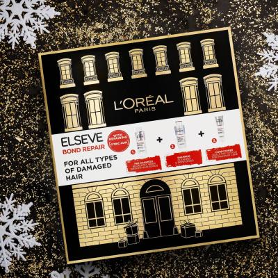 L&#039;Oréal Paris Elseve Bond Repair Σετ δώρου σαμπουάν Elseve Bond Repair Shampoo 200 ml + φροντίδα πριν το σαμπουάν Elseve Bond Repair Pre-Shampoo 200 ml + μαλακτικό Elseve Bond Repair Conditioner 150 ml