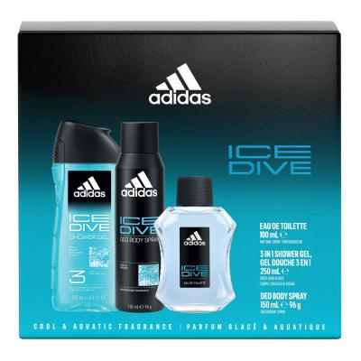 Adidas Ice Dive Σετ δώρου EDT 100 ml + αποσμητικό 150 ml + αφρόλουτρο 250 ml