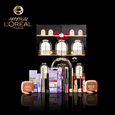 L&#039;Oréal Paris Maison Advent Calendar Σετ δώρου μάσκαρα 1 τμχ + μολύβι χειλιών 2 τμχ  + ρουζ 1 τμχ  + bronzer 1 τμχ  + κραγιόν 3 τμχ  + eyeliner 2 τμχ  + μάσκα ματιών 1 τμχ  + κρέμα ματιών 1 τμχ