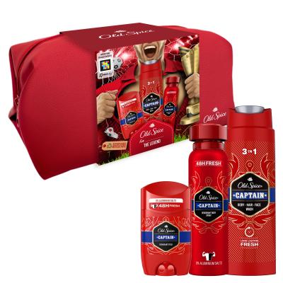 Old Spice Captain Σετ δώρου αποσμητικό 50 ml + αφρόλουτρο 3σε1 250 ml + αποσμητικό 150 ml + τσαντάκι καλλυντικών