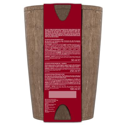 Old Spice Captain Σετ δώρου αποσμητικό 50 ml + αφρόλουτρο 3σε1 250 ml + aftershave 100 ml + ξύλινο βαρελάκι