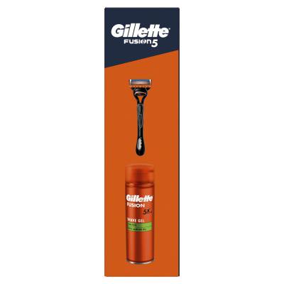 Gillette Fusion5 Σετ δώρου ξυριστική μηχανή Fusion5 1 τεμ + τζελ ξυρίσματος Fusion Shave Gel Sensitive 200 ml