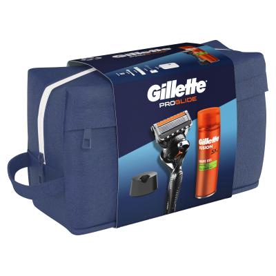 Gillette ProGlide Σετ δώρου ξυριστική μηχανή ProGlide 1 τεμ + τζελ ξυρίσματος Fusion Shave Gel Sensitive 200 ml + θήκη ξυρίσματος + τσαντάκι καλλυντικών 