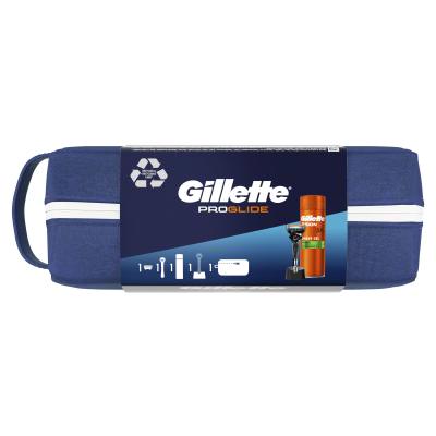 Gillette ProGlide Σετ δώρου ξυριστική μηχανή ProGlide 1 τεμ + τζελ ξυρίσματος Fusion Shave Gel Sensitive 200 ml + θήκη ξυρίσματος + τσαντάκι καλλυντικών 