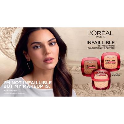 L&#039;Oréal Paris Infaillible 24H Fresh Wear Foundation In A Powder Make up για γυναίκες 9 gr Απόχρωση 250 Radiant Sand