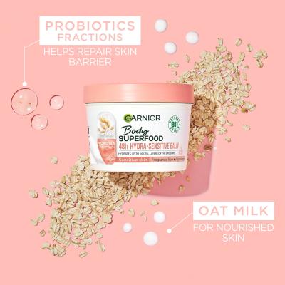 Garnier Body Superfood 48h Hydra-Sensitive Balm Oat Milk + Prebiotics Βάλσαμο σώματος για γυναίκες 380 ml