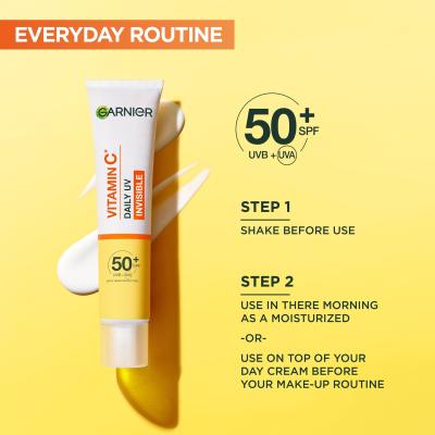 Garnier Skin Naturals Vitamin C Daily UV Invisible SPF50+ Κρέμα προσώπου ημέρας για γυναίκες 40 ml