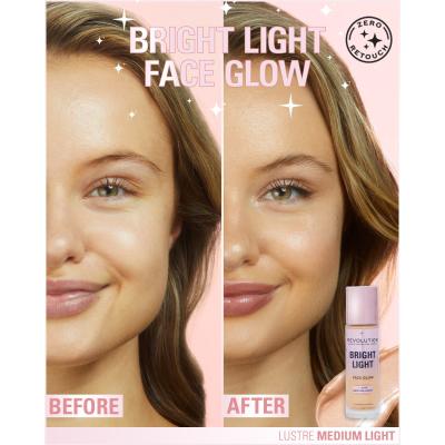 Makeup Revolution London Bright Light Face Glow Make up για γυναίκες 23 ml Απόχρωση Lustre Medium Light