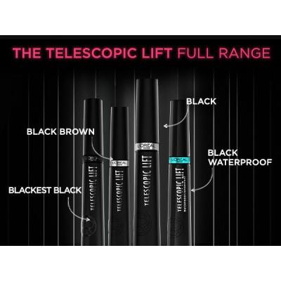 L&#039;Oréal Paris Telescopic Lift Waterproof Μάσκαρα για γυναίκες 8 ml Απόχρωση Black