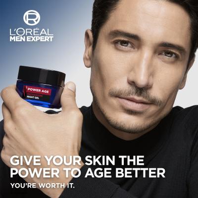 L&#039;Oréal Paris Men Expert Power Age Recharging Night Gel Τζελ προσώπου για άνδρες 50 ml