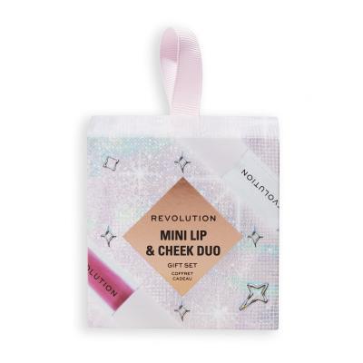 Makeup Revolution London Mini Lip &amp; Cheek Duo Σετ δώρου lip gloss Shimmer Bomb 1,4 ml White Shimmer + υγρό κραγιόν Blush Bomb 1,4 ml Cute Pink