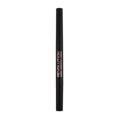 Makeup Revolution London Duo Brow Definer Μολύβι για τα φρύδια για γυναίκες 0,15 gr Απόχρωση Dark Brown