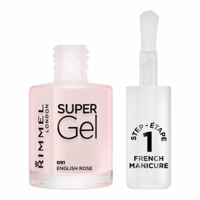 Rimmel London Super Gel French Manicure STEP1 Βερνίκια νυχιών για γυναίκες 12 ml Απόχρωση 091 English Rose