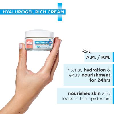 Mixa Hyalurogel Rich Κρέμα προσώπου ημέρας για γυναίκες 50 ml