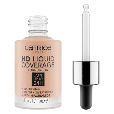 Catrice HD Liquid Coverage 24H Make up για γυναίκες 30 ml Απόχρωση 020 Rose Beige