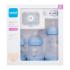 MAM Welcome To The World Set 0m+ Blue Σετ δώρου Μπιμπερό Anti-Colic 160 ml 2 τμχ. + μπιμπερό Anti-Colic 260 ml 1 τμχ. + πιπίλα Start 1 τμχ. + κορδέλα για πιπίλα 1 τμχ.