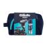 Gillette Mach3 Charcoal Σετ δώρου ξυραφάκι 1 τεμ + τζελ ξυρίσματος Series Cleansing 200 ml + ανταλλακτικές λεπίδες 1 τεμ + τσαντάκι καλλυντικών