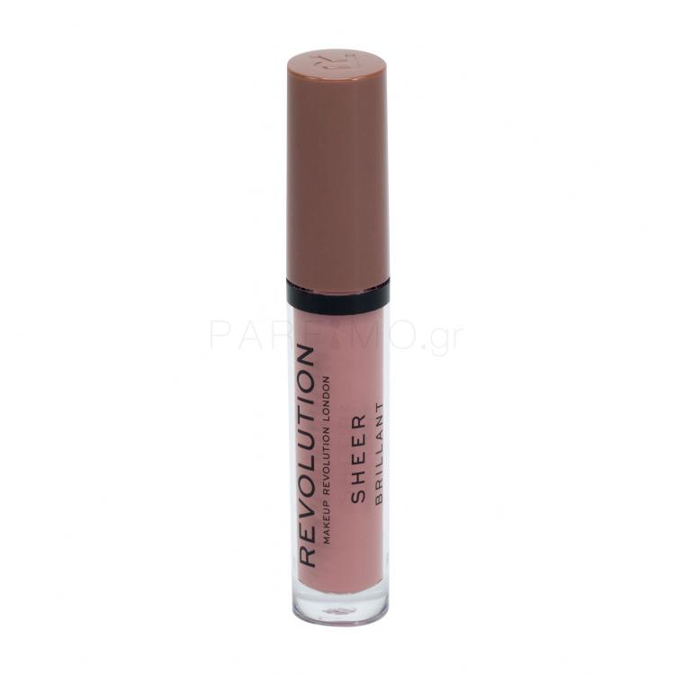 Makeup Revolution London Sheer Brillant Lip Gloss για γυναίκες 3 ml Απόχρωση 110 Chauffeur