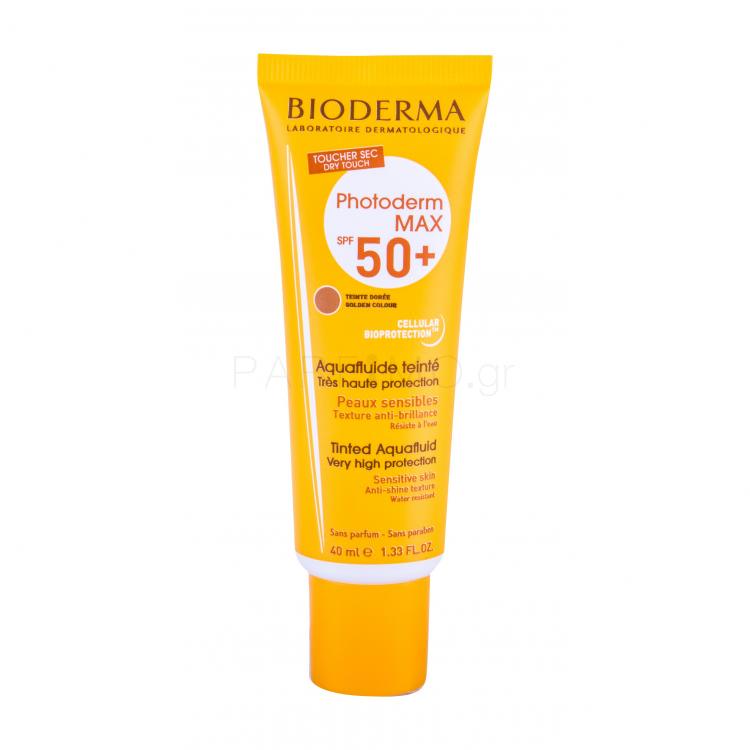 BIODERMA Photoderm Max Tinted Aquafluid SPF50+ Αντιηλιακό προϊόν προσώπου 40 ml Απόχρωση Golden Colour