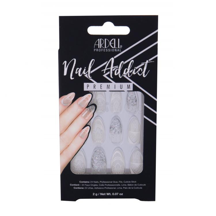 Ardell Nail Addict Premium Τεχνητά νύχια για γυναίκες Απόχρωση Glass Deco Σετ