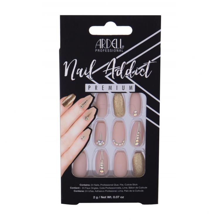 Ardell Nail Addict Premium Τεχνητά νύχια για γυναίκες Απόχρωση Nude Jeweled Σετ