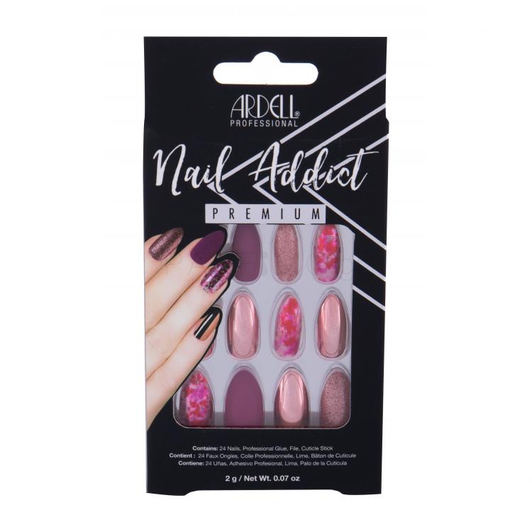 Ardell Nail Addict Premium Τεχνητά νύχια για γυναίκες Απόχρωση Chrome Pink Foil Σετ