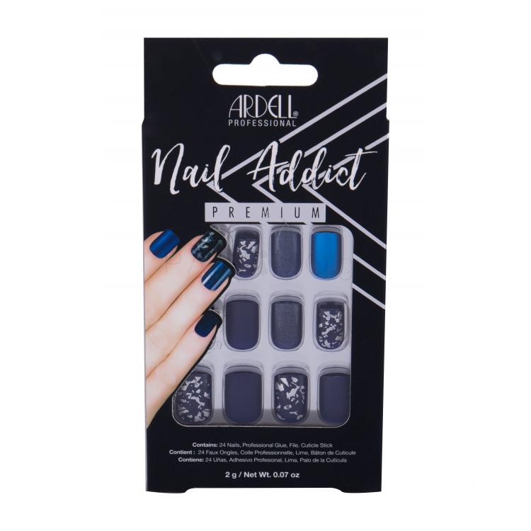 Ardell Nail Addict Premium Τεχνητά νύχια για γυναίκες Απόχρωση Matte Blue Σετ