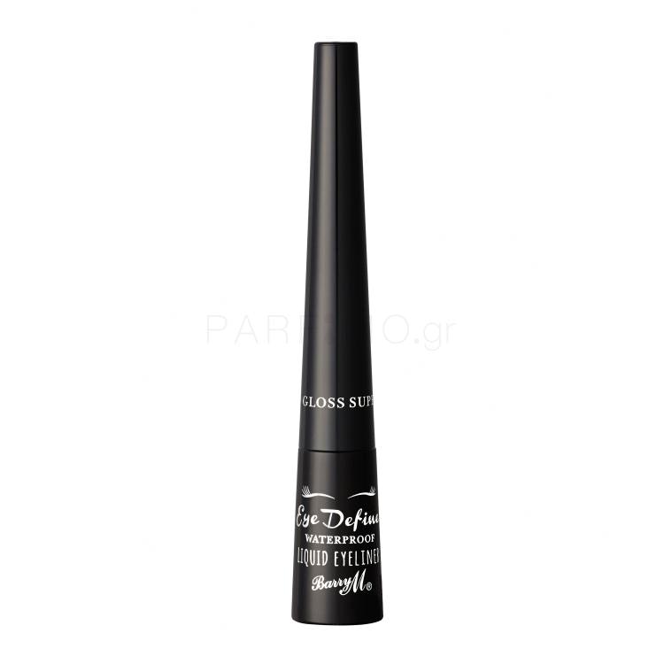 Barry M Eye Define Liquid Waterproof Eyeliner για γυναίκες 2 ml Απόχρωση Super Gloss Black