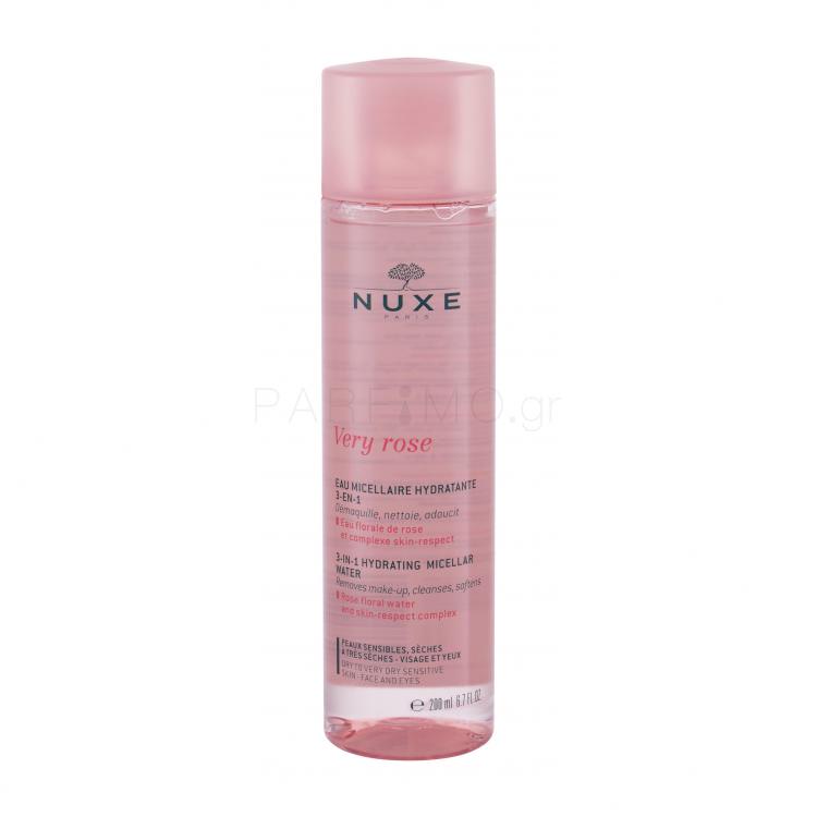 NUXE Very Rose 3-In-1 Hydrating Μικυλλιακό νερό για γυναίκες 200 ml