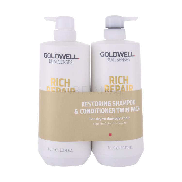 Goldwell Dualsenses Rich Repair Σετ δώρου σαμπουάν 1000 ml + βάλσαμο 1000 ml