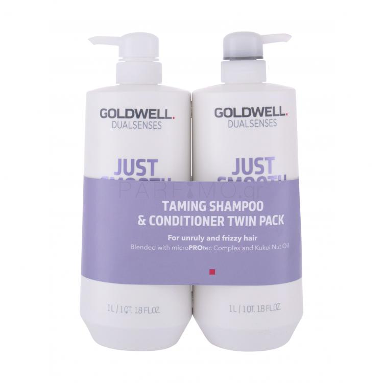 Goldwell Dualsenses Just Smooth Σετ δώρου σαμπουάν 1000 ml + βάλσαμο 1000 ml