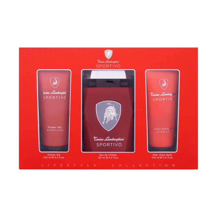 Lamborghini Sportivo Σετ δώρου EDT 125 ml + αφρόλουτρο 100 ml + aftershave βάλσαμο 100 ml