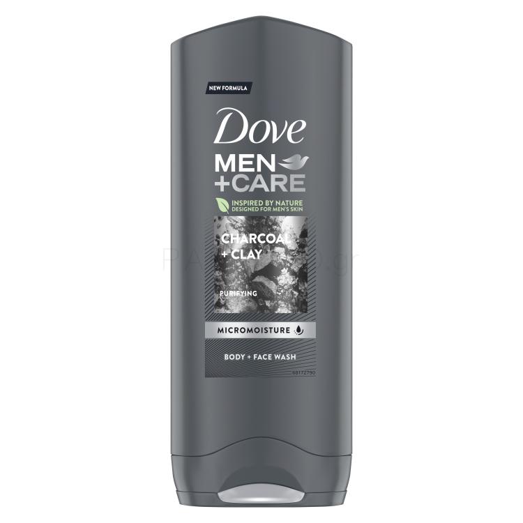 Dove Men + Care Charcoal + Clay Αφρόλουτρο για άνδρες 250 ml