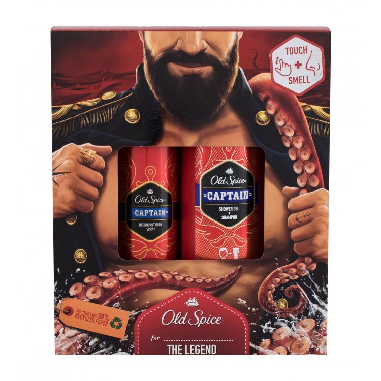 Old Spice Captain Σετ δώρου αποσμητικό 150 ml + αφρόλουτρο 250 ml