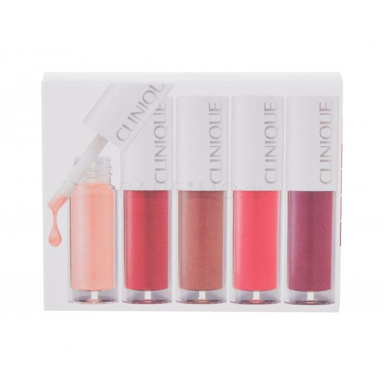 Clinique Clinique Pop Splash™ Lip Gloss + Hydration Σετ δώρου λιπ γκλος 1,5 ml + λιπ γκλος 1,5 ml Juicy Apple + λιπ γκλος 1,5 ml Sorbet + λιπ γκλος 1,5 ml Rosewater + λιπ γκλος 1,5 ml Pinot