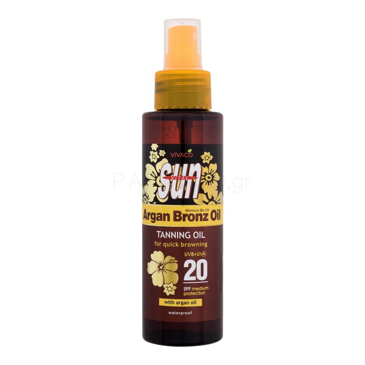 Vivaco Sun Argan Bronz Oil Tanning Oil SPF20 Αντιηλιακό προϊόν για το σώμα 100 ml