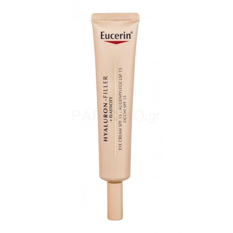 Eucerin Hyaluron-Filler + Elasticity SPF15 Κρέμα ματιών για γυναίκες 15 ml