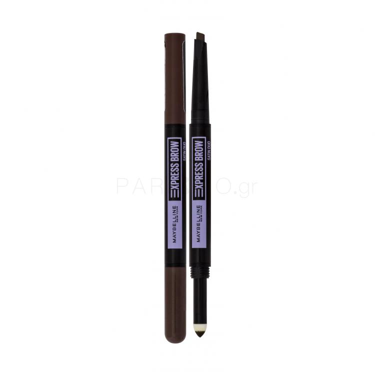 Maybelline Express Brow Satin Duo Μολύβι για τα φρύδια για γυναίκες 0,71 gr Απόχρωση Dark Brown