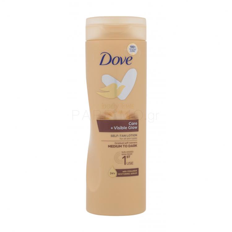 Dove Body Love Care + Visible Glow Self-Tan Lotion Self Tan για γυναίκες 400 ml Απόχρωση Medium to Dark