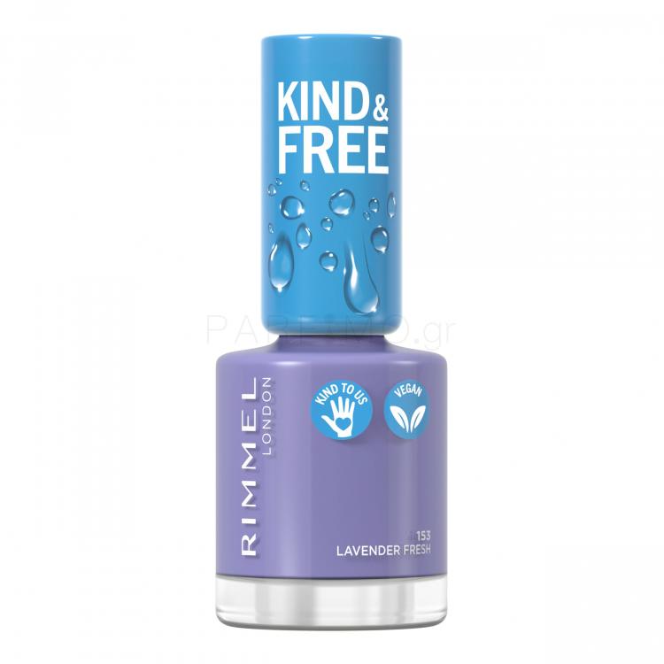 Rimmel London Kind &amp; Free Βερνίκια νυχιών για γυναίκες 8 ml Απόχρωση 153 Lavender Light