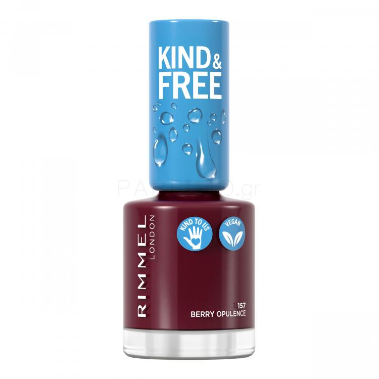 Rimmel London Kind &amp; Free Βερνίκια νυχιών για γυναίκες 8 ml Απόχρωση 157 Berry Opulence